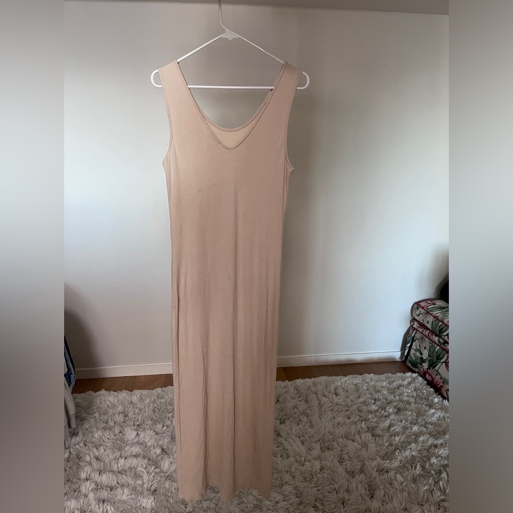 Three Dots Rib Slit Tank Dress | Sandshell - Picture 7 of 10